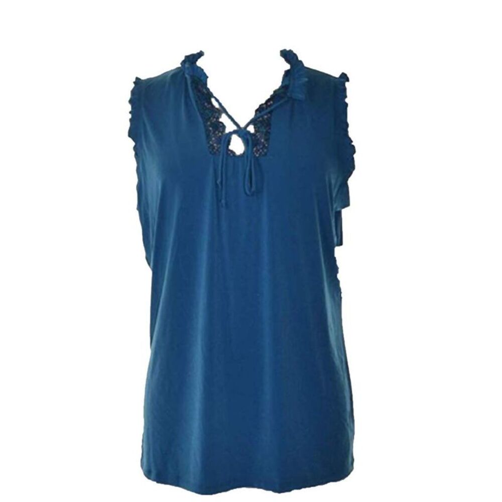 NY Collection Solid Ruffled Blouse - Picture 3 of 3